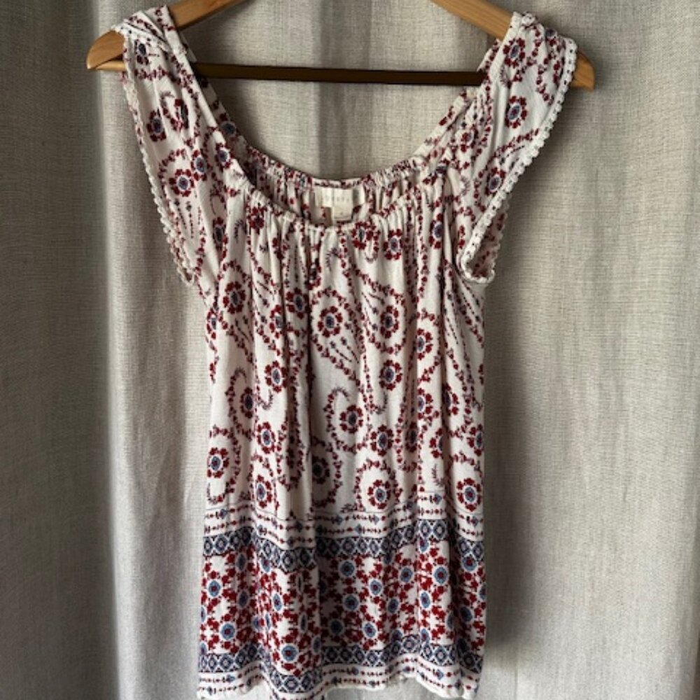 Red, White & Blue - Super Cute Boho Lovestich Summer Top.